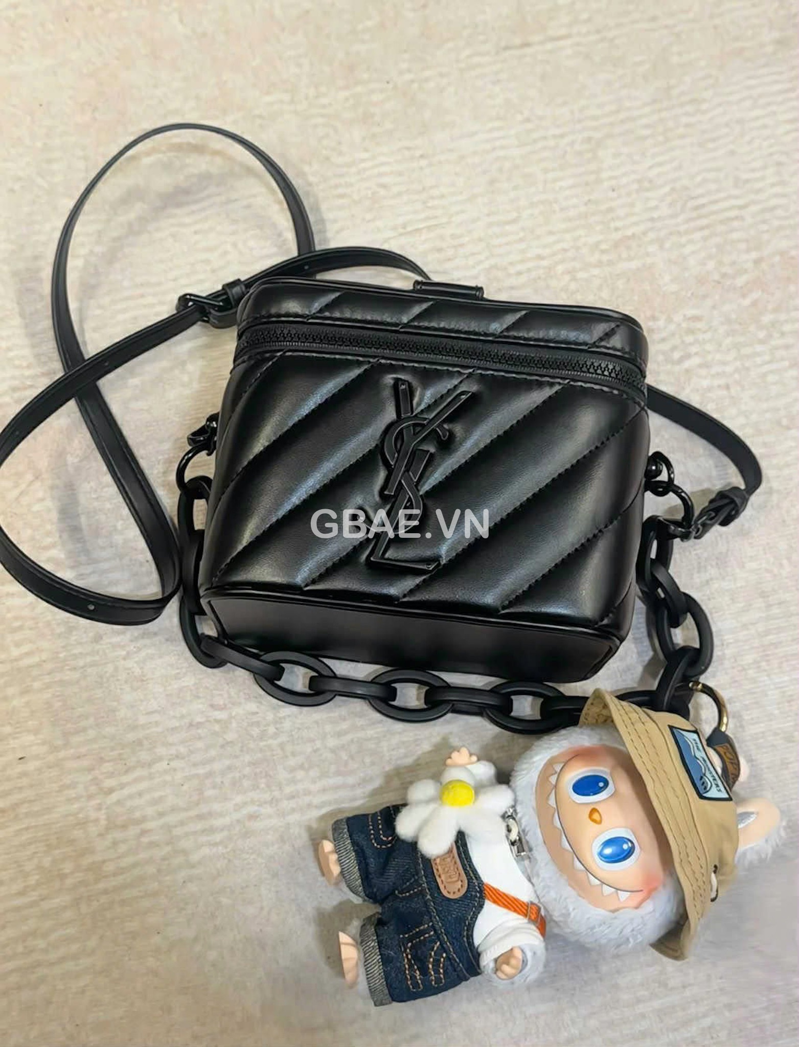 Túi Cốp YSL Vanity Màu Đen Gift Chính Hãng Kèm Dây Fullbox