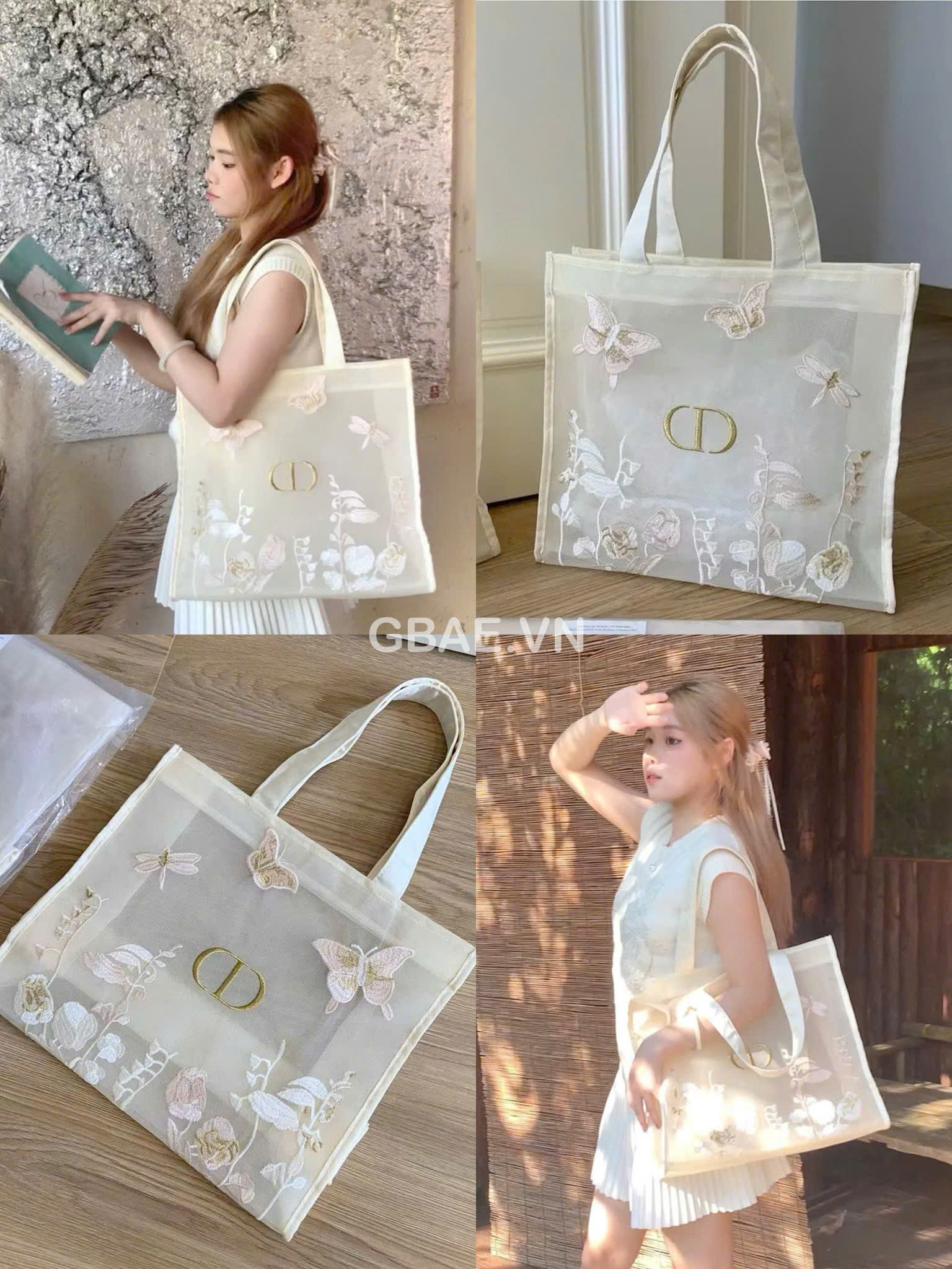 Túi Tote DIOR Lưới Gift Compliment Chính Hãng 42x35x13cm