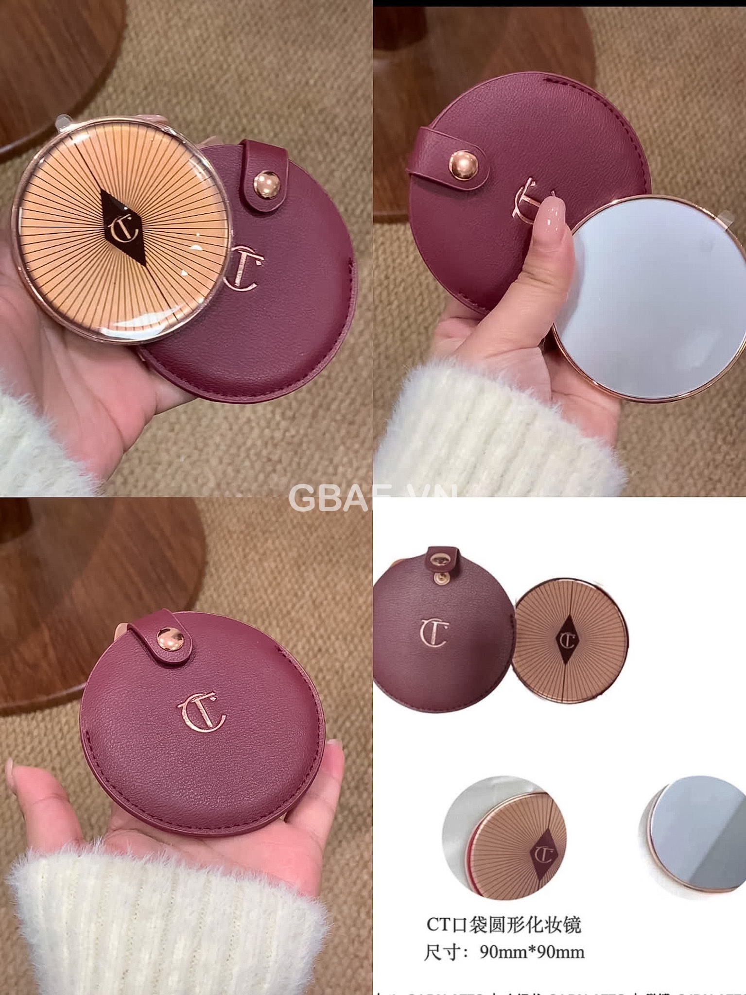 Gương Tròn Charlotte Tilbury Kèm Túi Đựng Gương