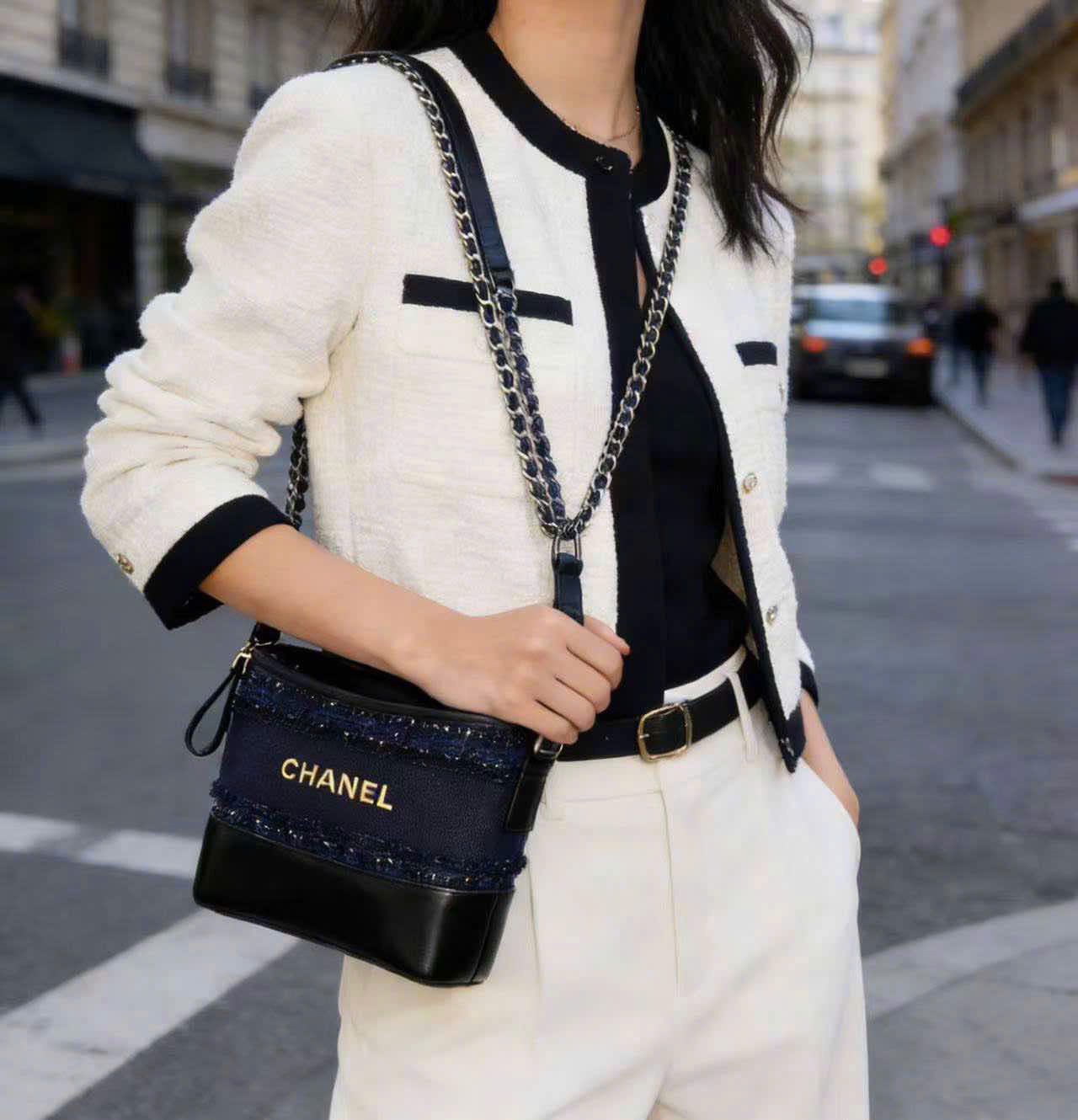 Túi Gift Custom Dạ Tweed CHANEL Limited Đủ Hộp & Túi Giấy Chanel Hoa Trà RB