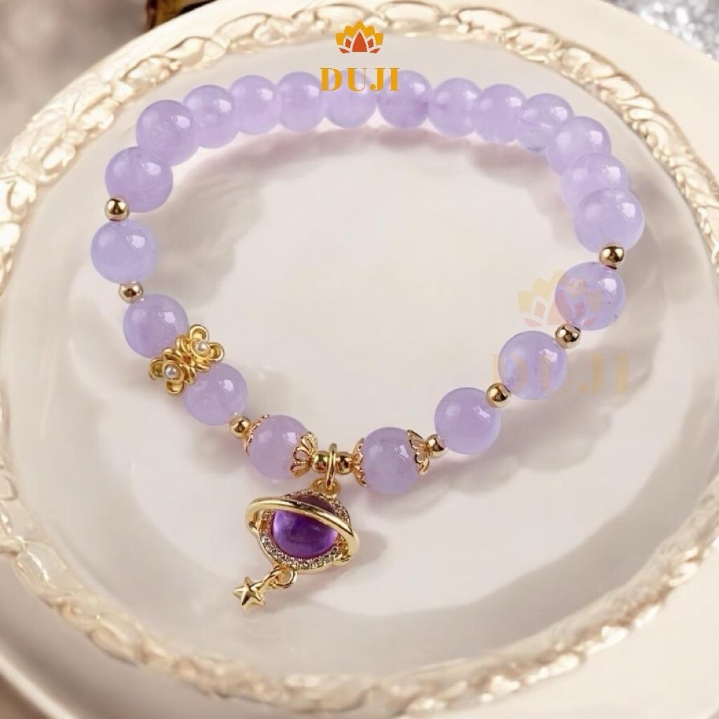 [DUJI] Vòng tay thạch anh tím violet 5A đá tự nhiên 100%