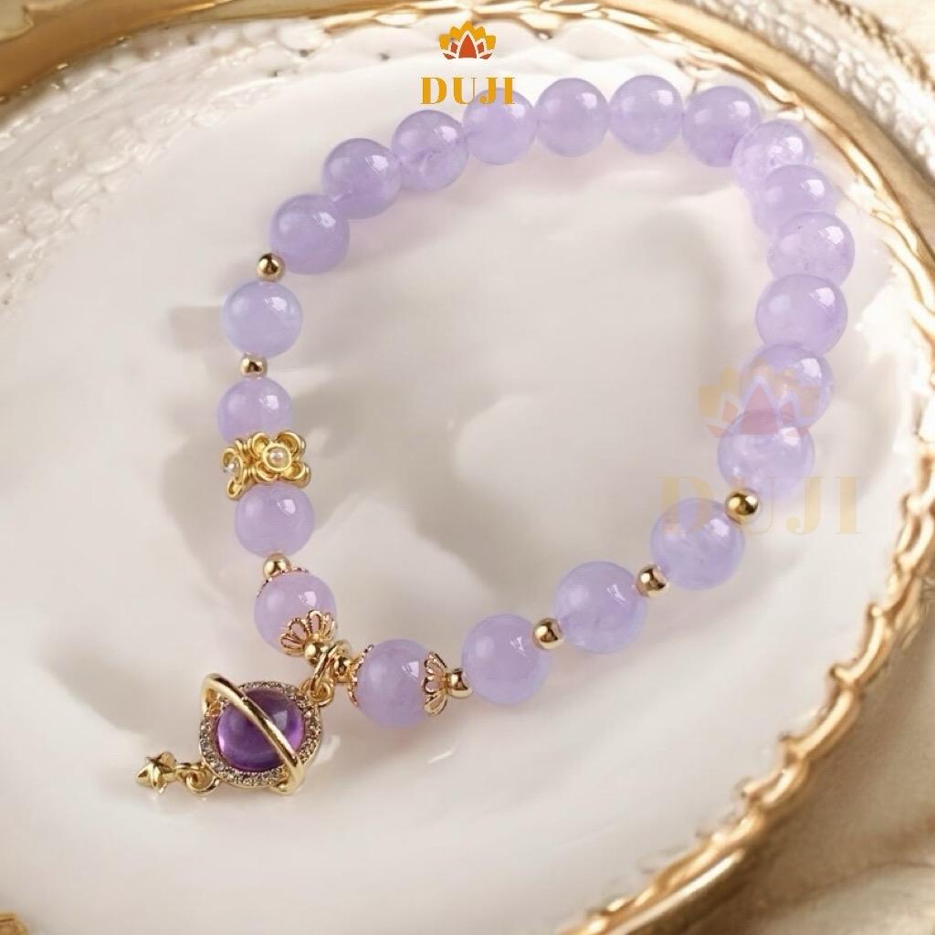 [DUJI] Vòng tay thạch anh tím violet 5A đá tự nhiên 100%
