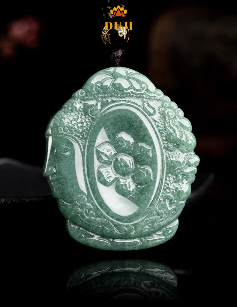 Mặt dây chuyền Phật A Di Đà bằng ngọc thiên nhiên
