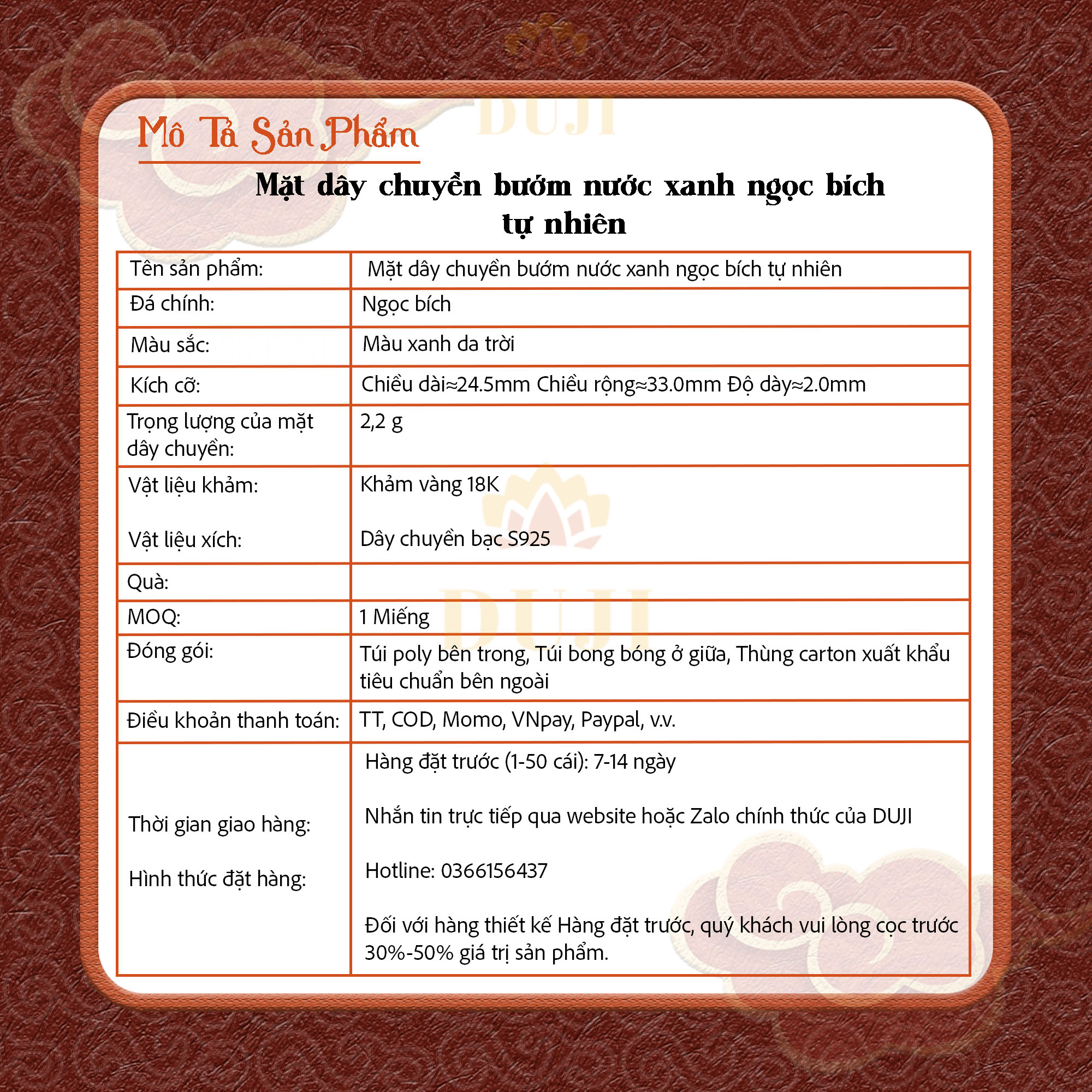 Mặt dây chuyền bướm nước xanh ngọc bích tự nhiên khảm vàng 18K trang sức