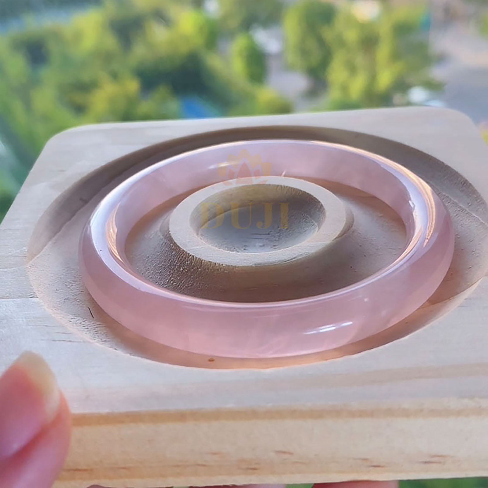 Vòng tay thạch bản Thạch Anh Hồng