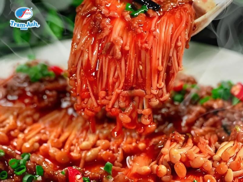 Món ngon từ nấm kim châm Hàn Quốc
