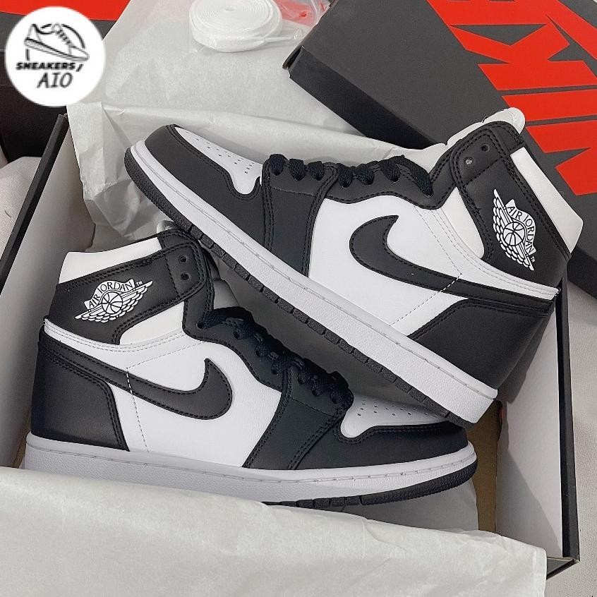 Giày Jordan Cổ Cao Thể Thao Nam Nữ, GIày JD1 Thời Trang Hight Panda Trắng Đen Bản Best Quality -full box