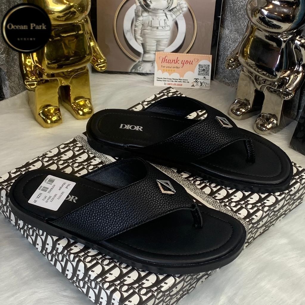 Dép xỏ Ngón Nam nữ Tông Lào Thái Mẫu Diorrs Mới 2024 Cập Bến,Dép Lê logo dior kim loại họa tiết đen sang chảnh