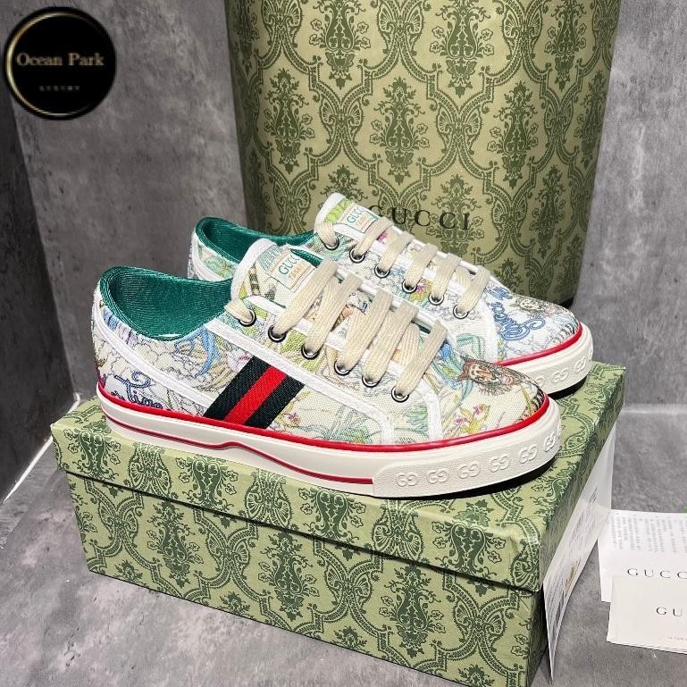 [ Ocean Park Luxury ]Giày Thể Thao Gucci Tennis 1977 Tiger. Giày Thể Thao Gucci Tennis Hổ Báo Cáo Chồn
