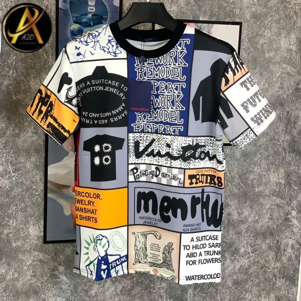 Áo thun - Louis Vuitton - LV Crew Neck Unisex Blended Fabrics new2024