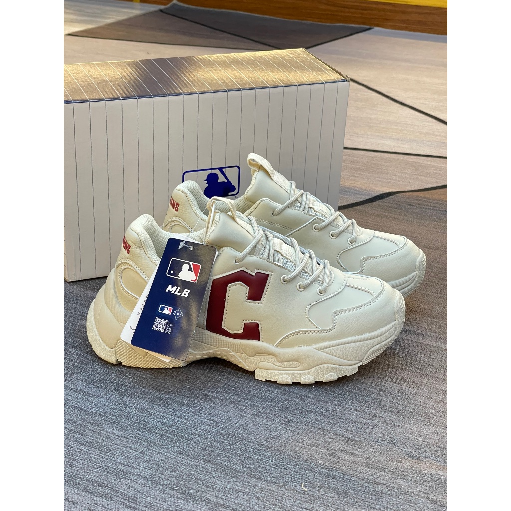 Giày Thể Thao Nữ Tăng Chiều Cao 7cm MLB Chunky A Cleveland Guardians,MLB Độn Đế Chữ C Độn Đế mlb chunky độn đế chữ c