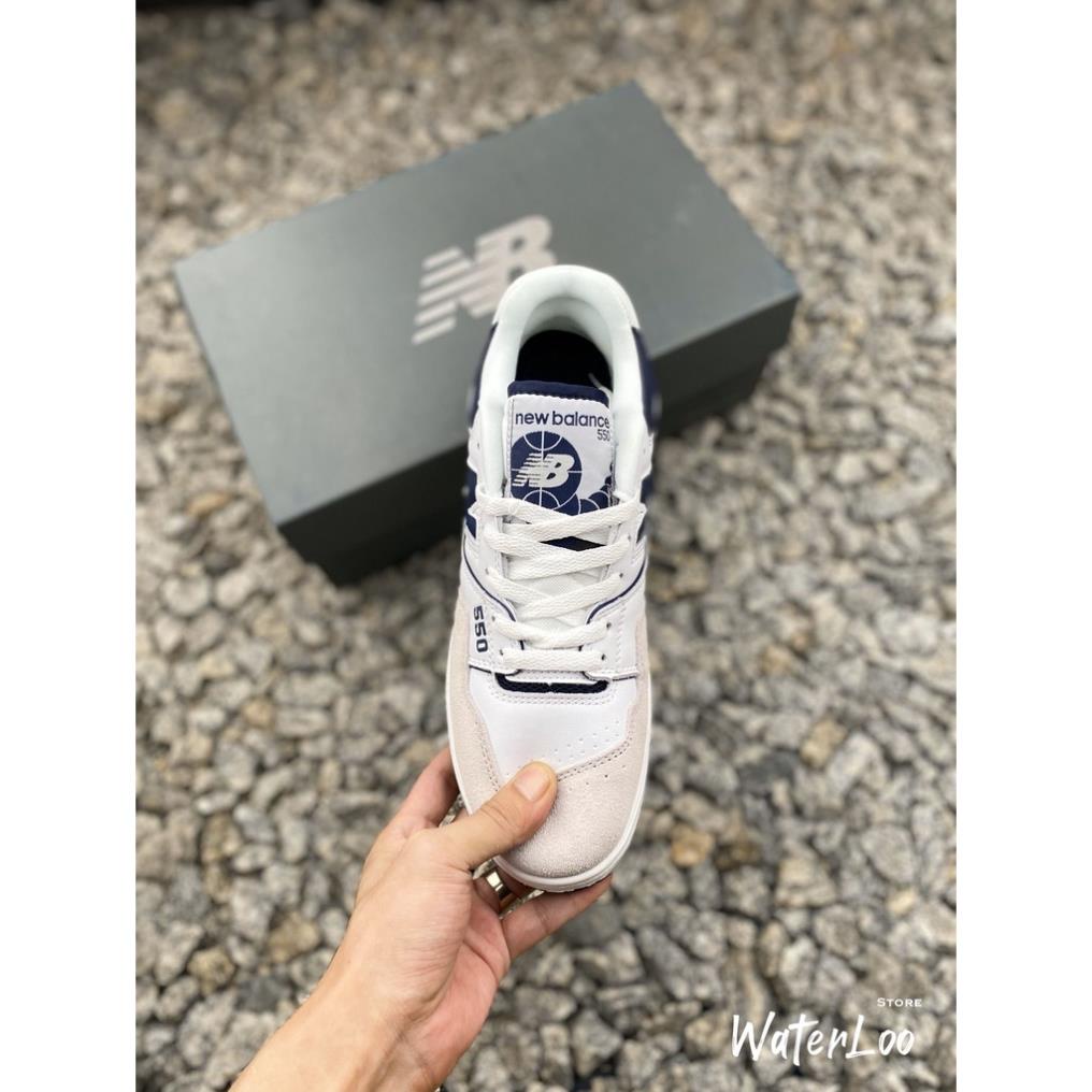 Giày Thể Thao Nam Nữ NB 550 'White Navy' - NB550 NB 550 Màu Trắng Xanh Tím Than, NB 550 ‘White Navy’ BB550WA1