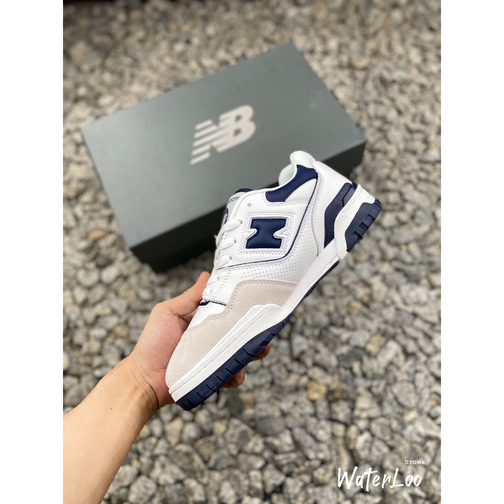 Giày Thể Thao Nam Nữ NB 550 'White Navy' - NB550 NB 550 Màu Trắng Xanh Tím Than, NB 550 ‘White Navy’ BB550WA1