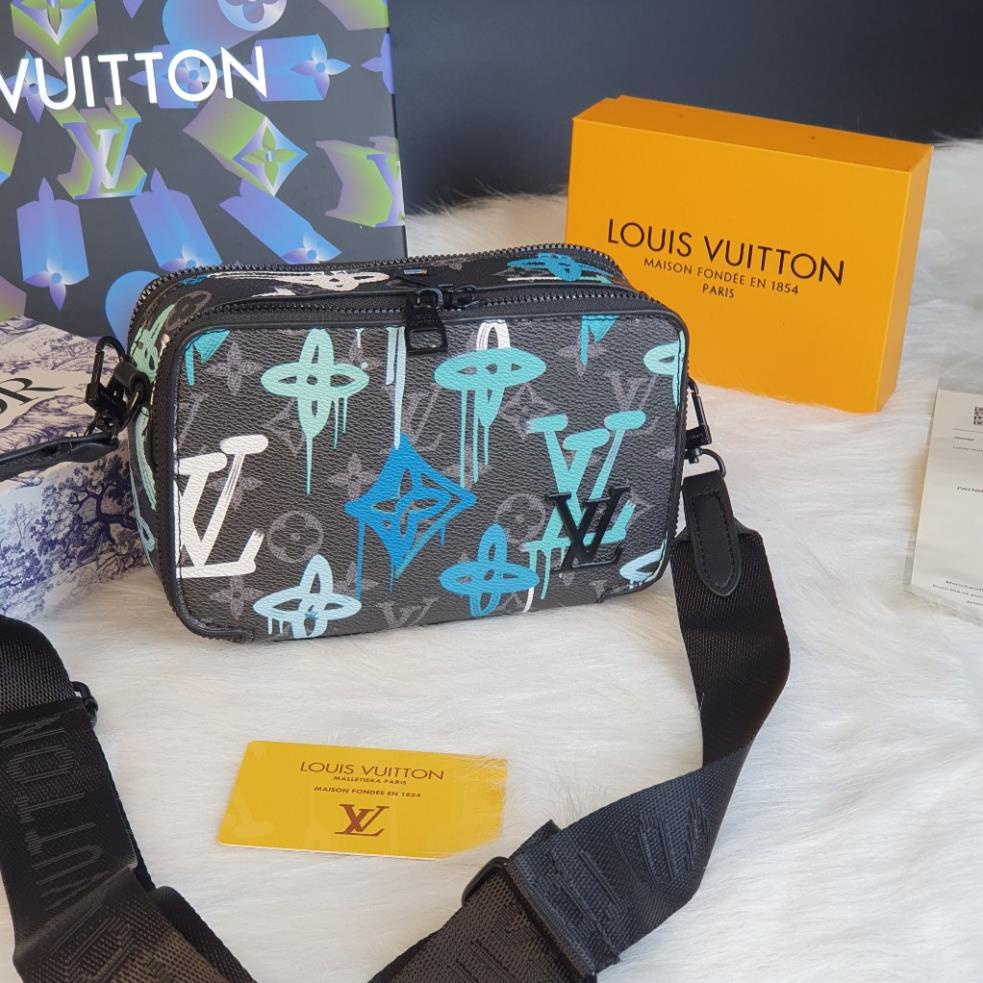 Túi đeo chéo LV nam nữ họa tiết Da cao cấp hàng QUẢNG CHÂU CAO CẤP,Túi đeo chéo LV Trio Messenger da NEW