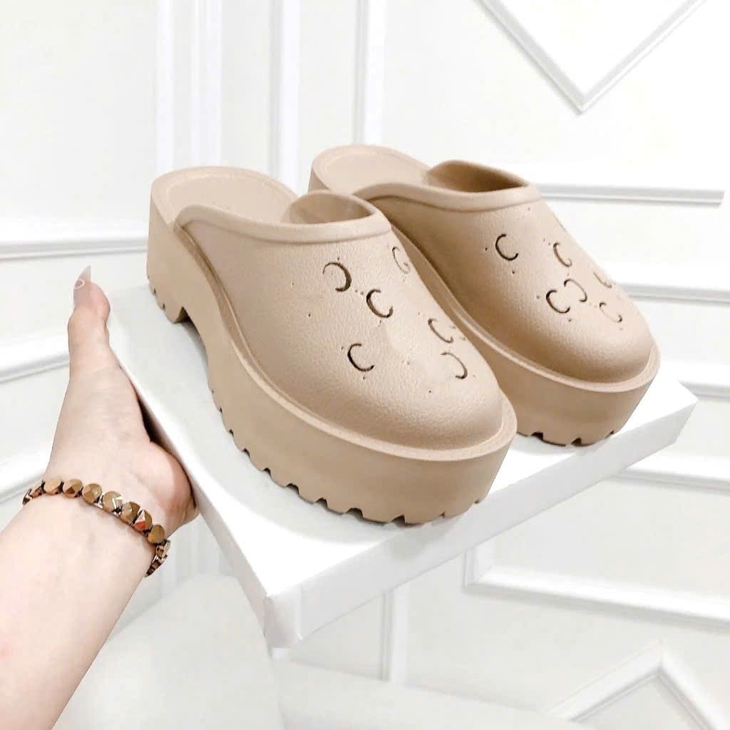 Dép sục nữ chất cao su xốp mềm nhẹ cao 5P Dép bánh mì đế độn thời trang kiểu dáng Trendy bản cao cấp