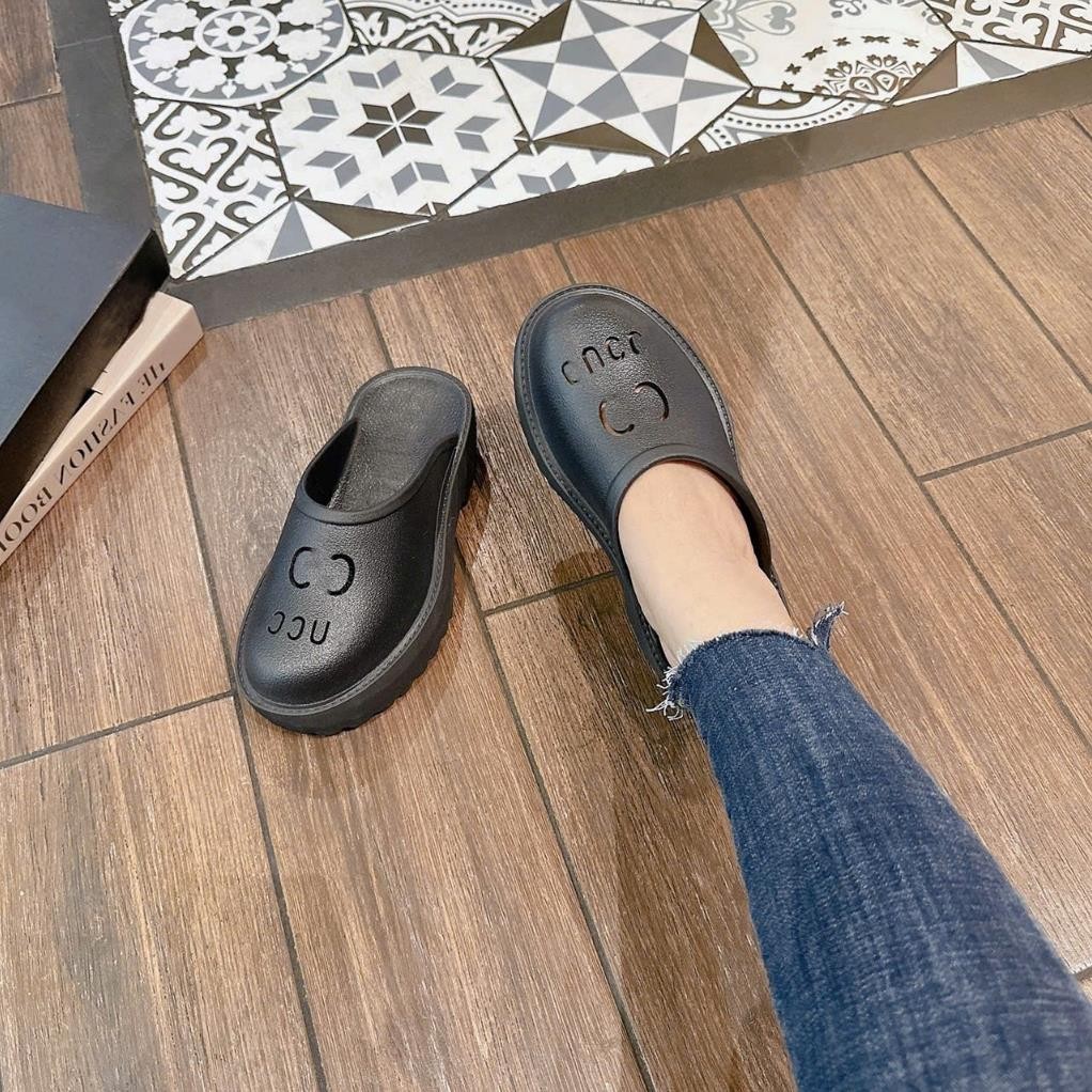 Dép sục nữ chất cao su xốp mềm nhẹ cao 5P Dép bánh mì đế độn thời trang kiểu dáng Trendy bản cao cấp