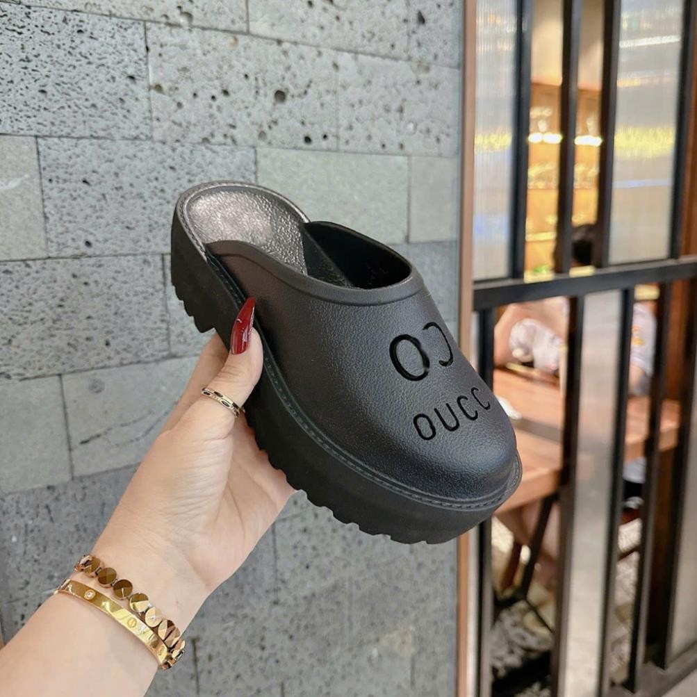 Dép sục nữ chất cao su xốp mềm nhẹ cao 5P Dép bánh mì đế độn thời trang kiểu dáng Trendy bản cao cấp
