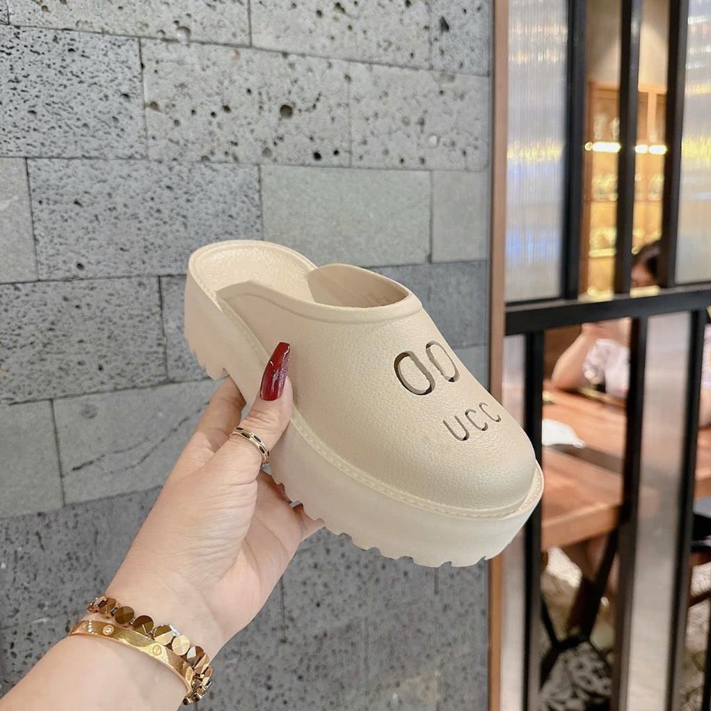 Dép sục nữ chất cao su xốp mềm nhẹ cao 5P Dép bánh mì đế độn thời trang kiểu dáng Trendy bản cao cấp