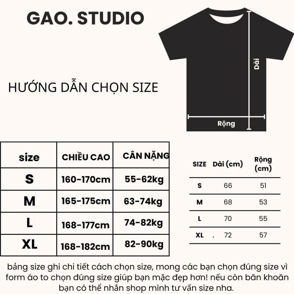 💝BASIC💝 Áo Phông Nam Cotton Regular Gao Studio G08 Co Giãn Trẻ Trung Nam Tính