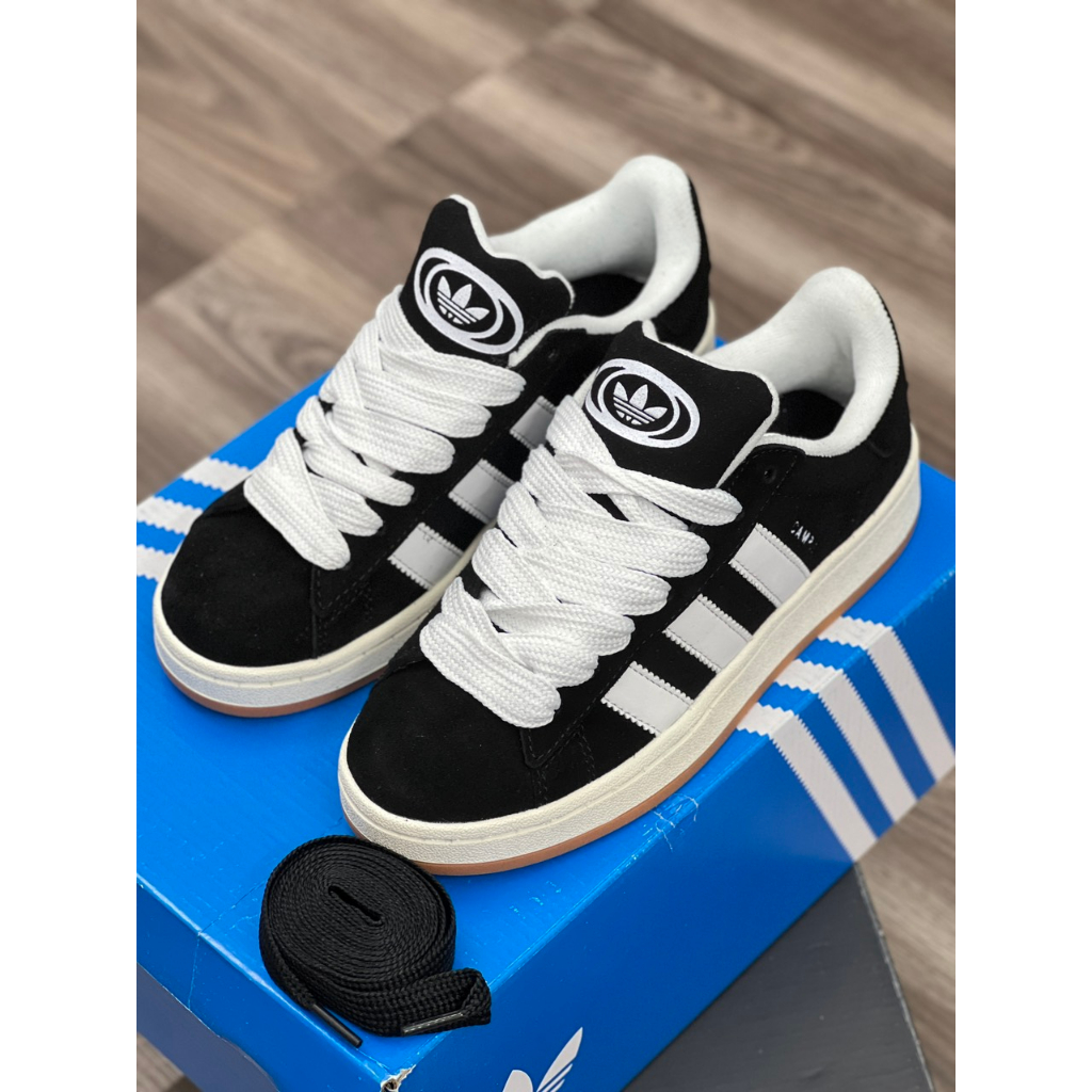 [AIO sneaker] Giày Thể Thao Adidas Campus 'Black White Gum' HQ8708 Campus Đen Sọc Trắng Đế Vàng