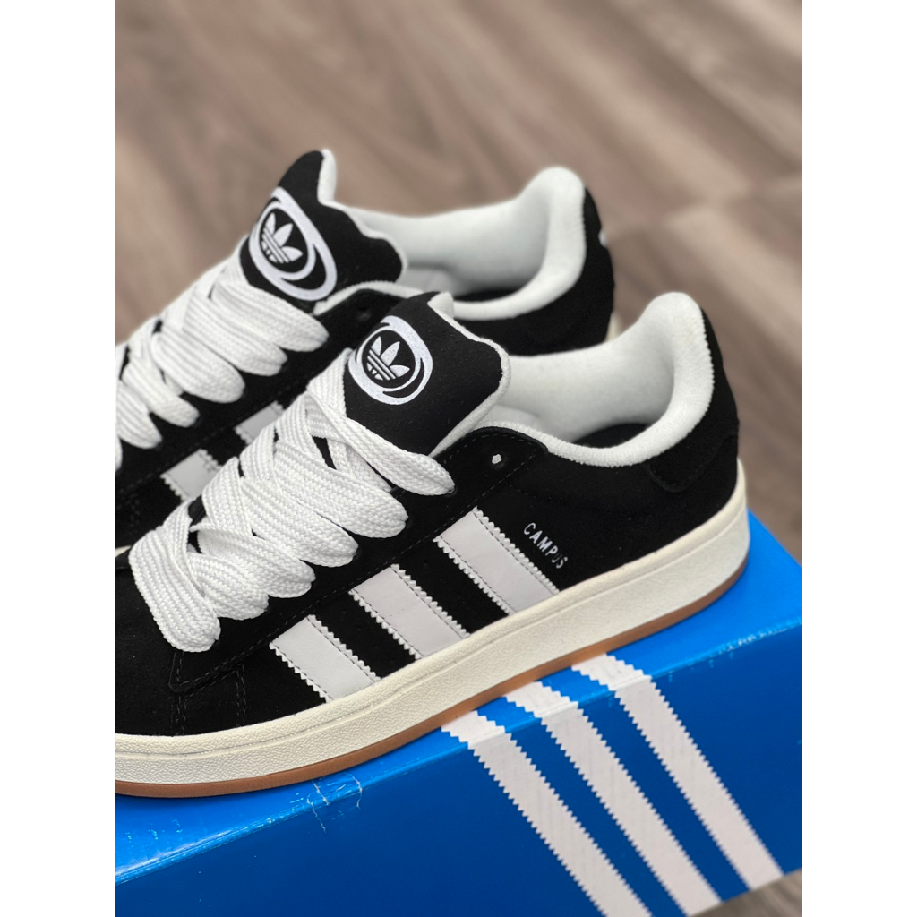[AIO sneaker] Giày Thể Thao Adidas Campus 'Black White Gum' HQ8708 Campus Đen Sọc Trắng Đế Vàng