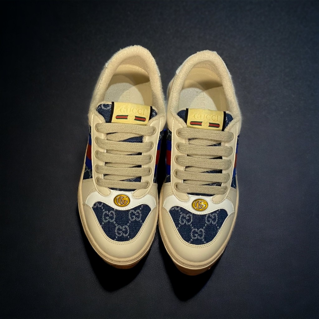 Giày Thể Thao Gu.cci Sơn Tùng Denim Gót Trắng Bản SC, Gucci Sơn Tùng Denim Xanh Navy Bản SC Đẹp Nhất Thị Trường Full Box