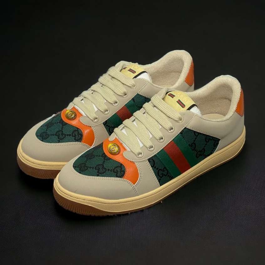 Giày Thể Thao Gu.cci Sơn Tùng Xanh Cam hàng Cao Cấp, Giày Thể Thao Gucci Sơn Tùng Denim Xanh Cam full box
