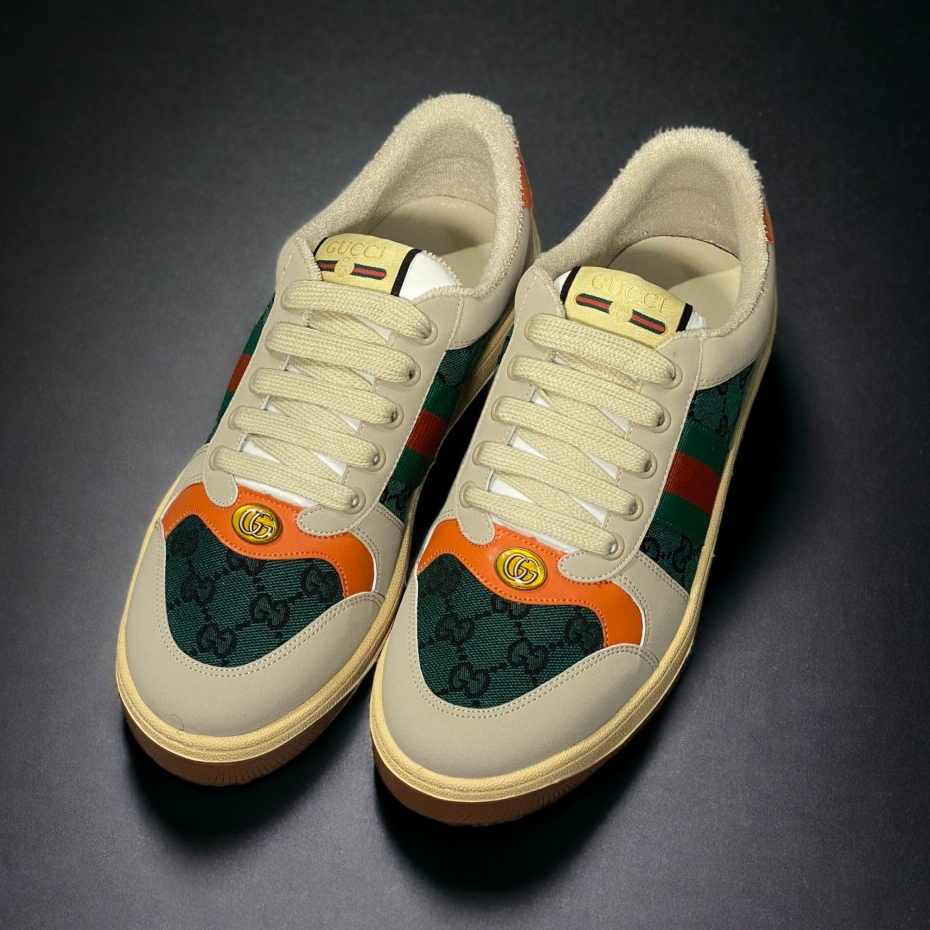 Giày Thể Thao Gu.cci Sơn Tùng Xanh Cam hàng Cao Cấp, Giày Thể Thao Gucci Sơn Tùng Denim Xanh Cam full box