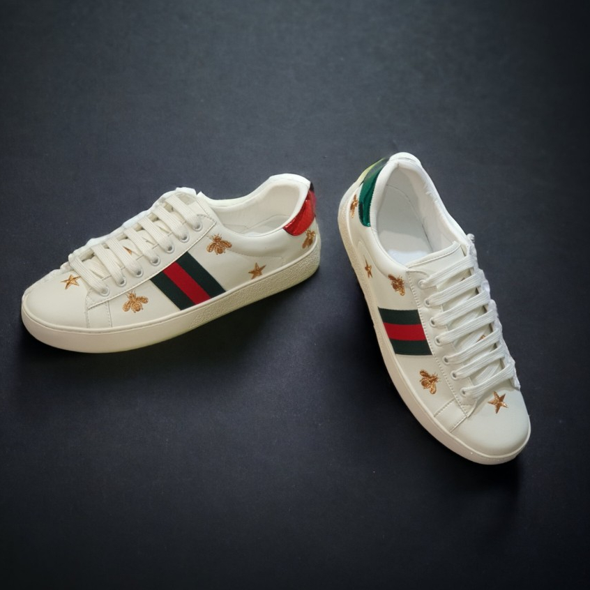 Giày thể thao Gu.cci 3 vạch Ong Sao thêu , giày Thể Thao Gu.cci Ong 3 vạch-New Sneaker, Giày Hot trend Full Box