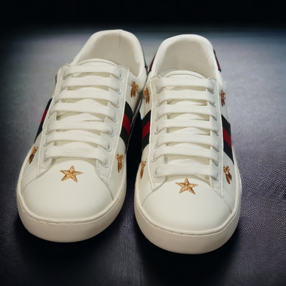 Giày thể thao Gu.cci 3 vạch Ong Sao thêu , giày Thể Thao Gu.cci Ong 3 vạch-New Sneaker, Giày Hot trend Full Box