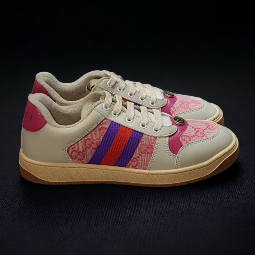 Giày Sneaker GC Leather Pink Hồng Bản Chuẩn-Full Phụ Kiện,Giày thể thao GC Hải Tú HồngGiày thể thao gu.cci sơn tùng hồng