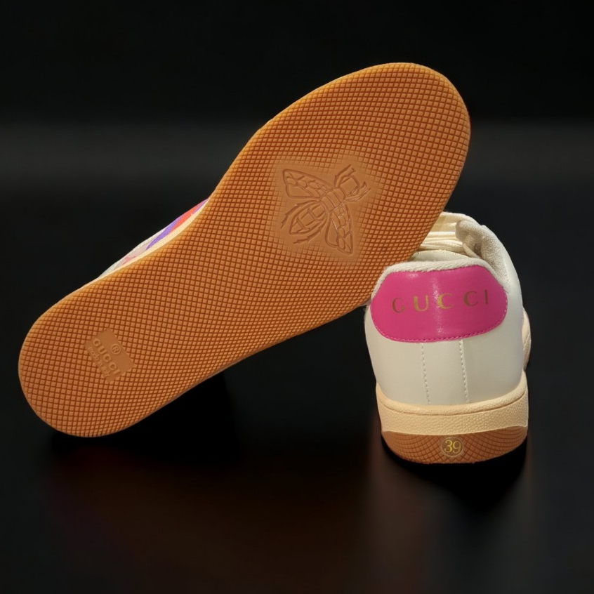 Giày Sneaker GC Leather Pink Hồng Bản Chuẩn-Full Phụ Kiện,Giày thể thao GC Hải Tú HồngGiày thể thao gu.cci sơn tùng hồng
