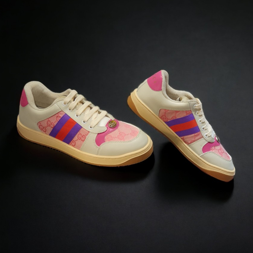 Giày Sneaker GC Leather Pink Hồng Bản Chuẩn-Full Phụ Kiện,Giày thể thao GC Hải Tú HồngGiày thể thao gu.cci sơn tùng hồng