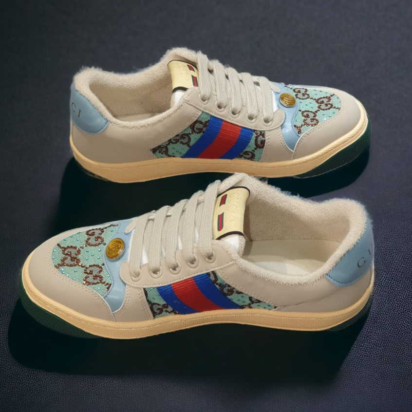 Giày Thể Thao Gu.cci Sơn Tùng Gót Xanh Dương Bản Cao Cấp Đẹp Nhất Thị Trường Full Bill Box,Sneaker Gu.CCi Xanh Đính Đá