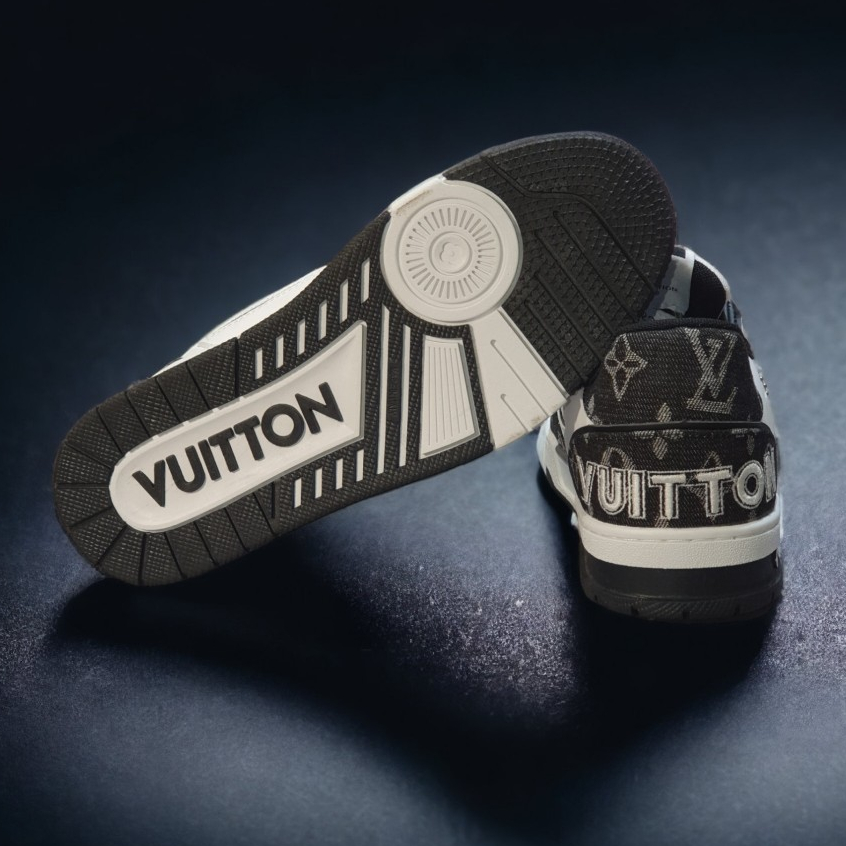Giày LV Xanh Đen Trainer Black White,GIÀY LV TRAINER WHITE BLACK QUAI DÁN,LV Đen Trắng Siêu Phẩm Hot Trend Cao Cấp 2023