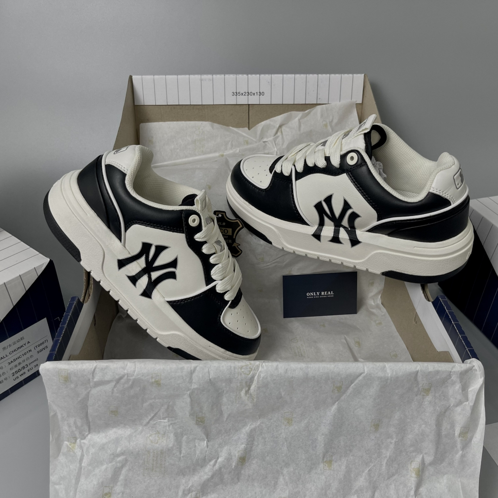 Giầy thể thao sneaker NY liner đen,NY chunky liner ,Giày MLB Chunky Liner Piano Black New York Yankees FULL BOX