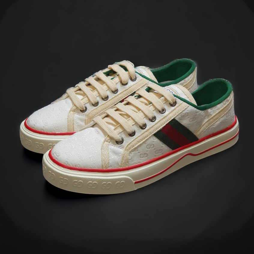 Giày Thể Thao Gu.cci Tennis 1977 'White Mini GG'. Giày Thể Thao Gu.cci Tennis 1977 Trắng Trơn,Giày Thể Thao GU.CCI MEN’S