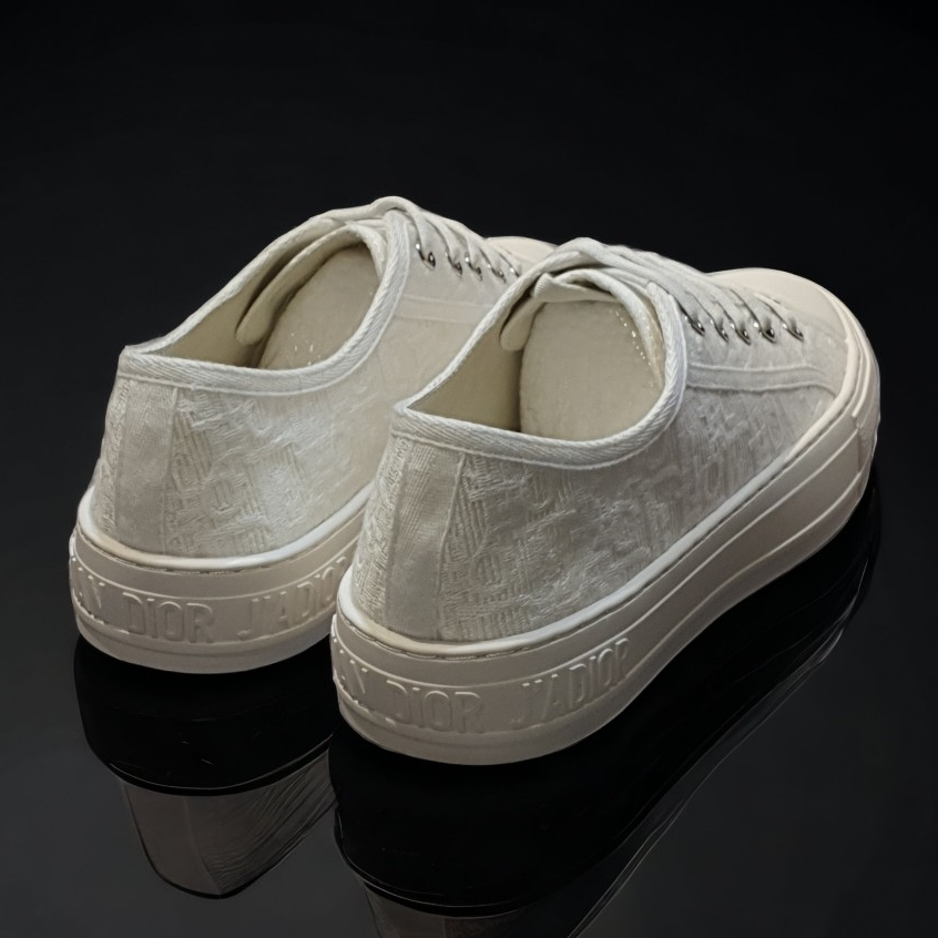 Giày Thể Thao Sneaker Di.or B56 Full Trắng Cao Cấp, Di.or Walk Embroider Cotton họa tiết vải trắng full,Di.or B56Cao Cấp