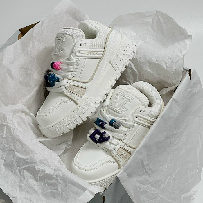 [ Xưởng Giày AIO ] [Sẵn] Giày LV_ Maxi Trainer White hàng Cao Cấp Full Box Chuẩn từng chi tiết | Ảnh thật