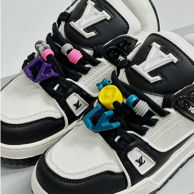 Giày thể thao Lo..uis Vuit__ton Sneakers Trainer Maxi ĐEN full, Giày thể thao LV ĐEN KÈM DÂY FULL STICK