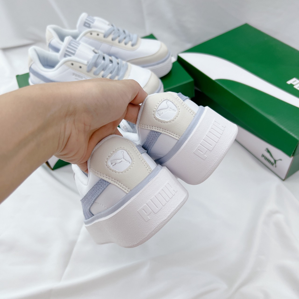 [AIO sneaker] siêu phẩm giày Pu.ma Oslo xanh nhạt đế cao siu đẹp fullbox miễn phí ship, PM Oslo Maja “White/Baby Blue”