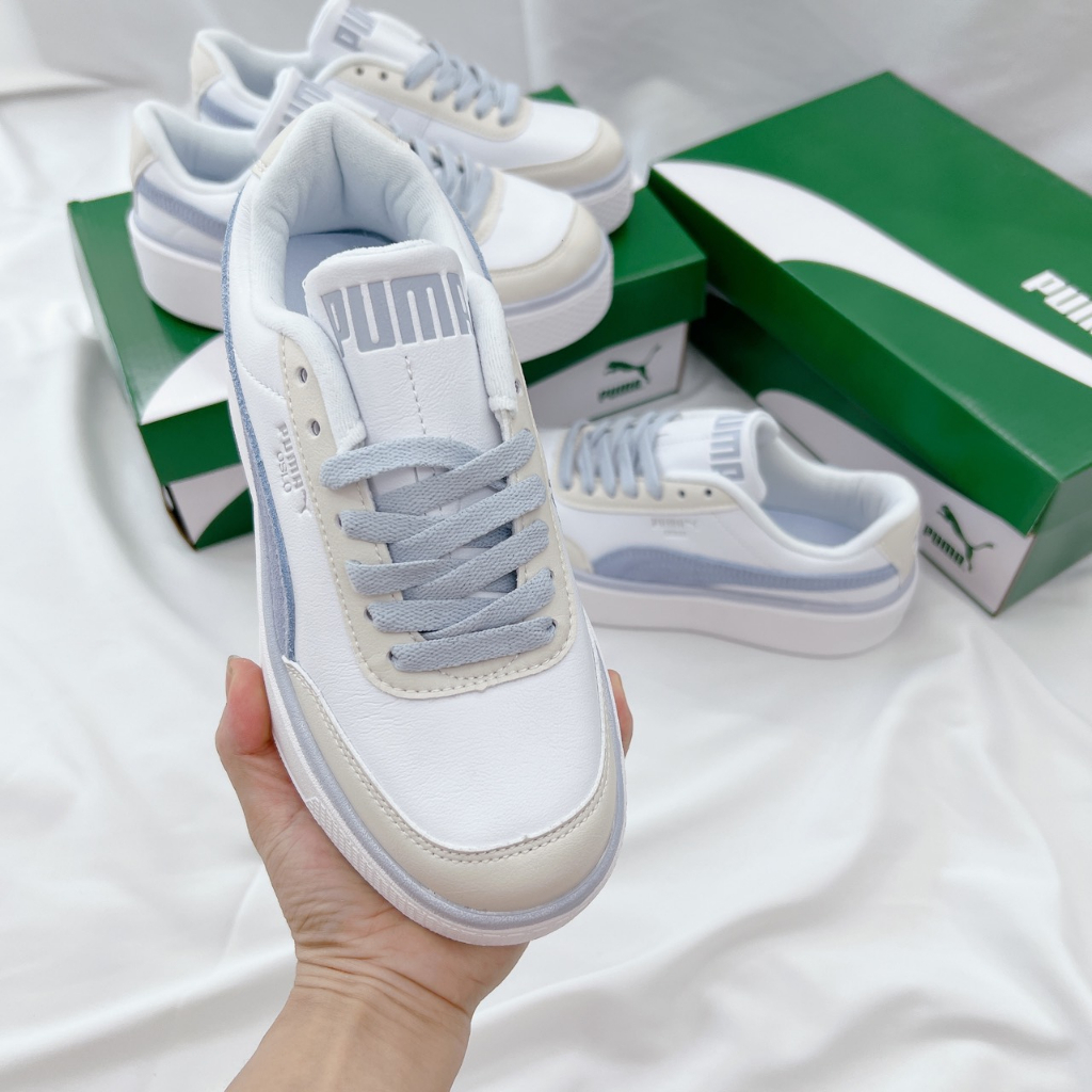 [AIO sneaker] siêu phẩm giày Pu.ma Oslo xanh nhạt đế cao siu đẹp fullbox miễn phí ship, PM Oslo Maja “White/Baby Blue”