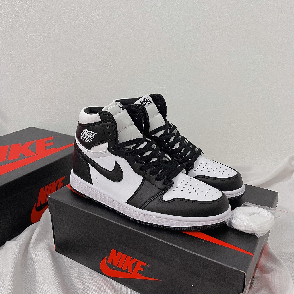Giày Jordan Cổ Cao Thể Thao Nam Nữ, GIày JD1 Thời Trang Hight Panda Trắng Đen Bản Best Quality -full box