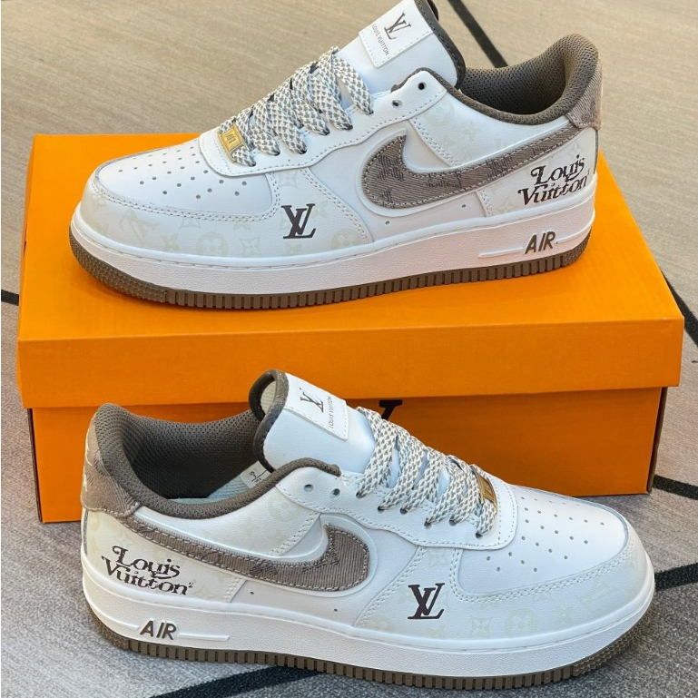 [ Xưởng Giày AIO ] Giày Thể Thao Nike_Air Force 1 Louis Vuitton dạ quang – AF1 LV Denim AF1 LV viền nâu