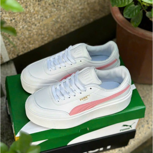 [AIO sneaker] GIÀY PUMA OSLO TRẮNG HỒNG ĐỘN ĐẾ, giày puma oslo maja - white pink - puma trắng hồng đế cao nữ