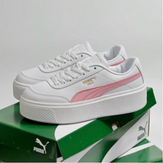 [AIO sneaker] GIÀY PUMA OSLO TRẮNG HỒNG ĐỘN ĐẾ, giày puma oslo maja - white pink - puma trắng hồng đế cao nữ