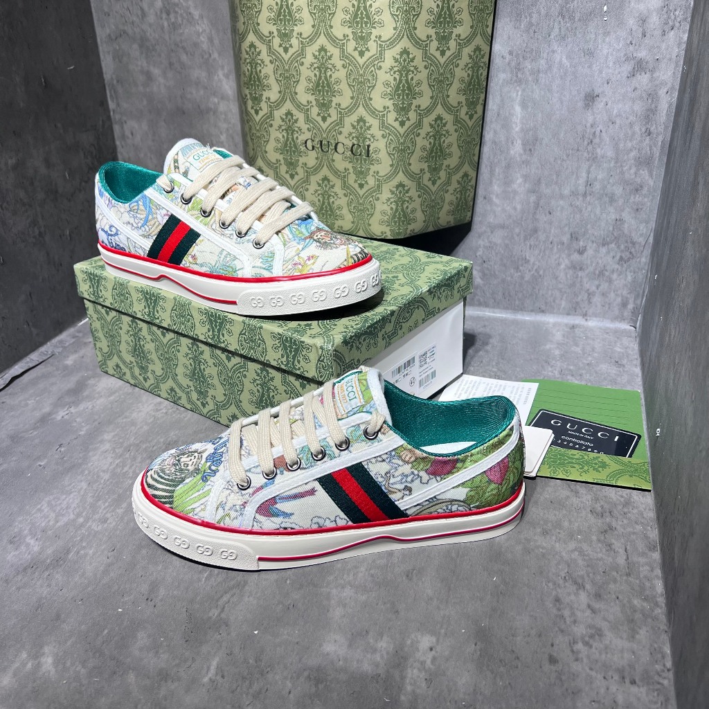 [ Ocean Park Luxury ]Giày Thể Thao Gucci Tennis 1977 Tiger. Giày Thể Thao Gucci Tennis Hổ Báo Cáo Chồn