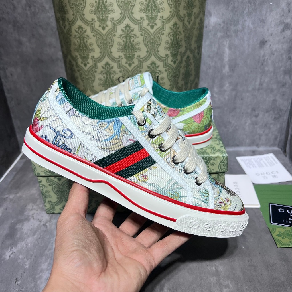 [ Ocean Park Luxury ]Giày Thể Thao Gucci Tennis 1977 Tiger. Giày Thể Thao Gucci Tennis Hổ Báo Cáo Chồn