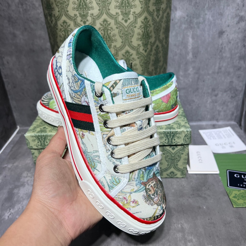 [ Ocean Park Luxury ]Giày Thể Thao Gucci Tennis 1977 Tiger. Giày Thể Thao Gucci Tennis Hổ Báo Cáo Chồn