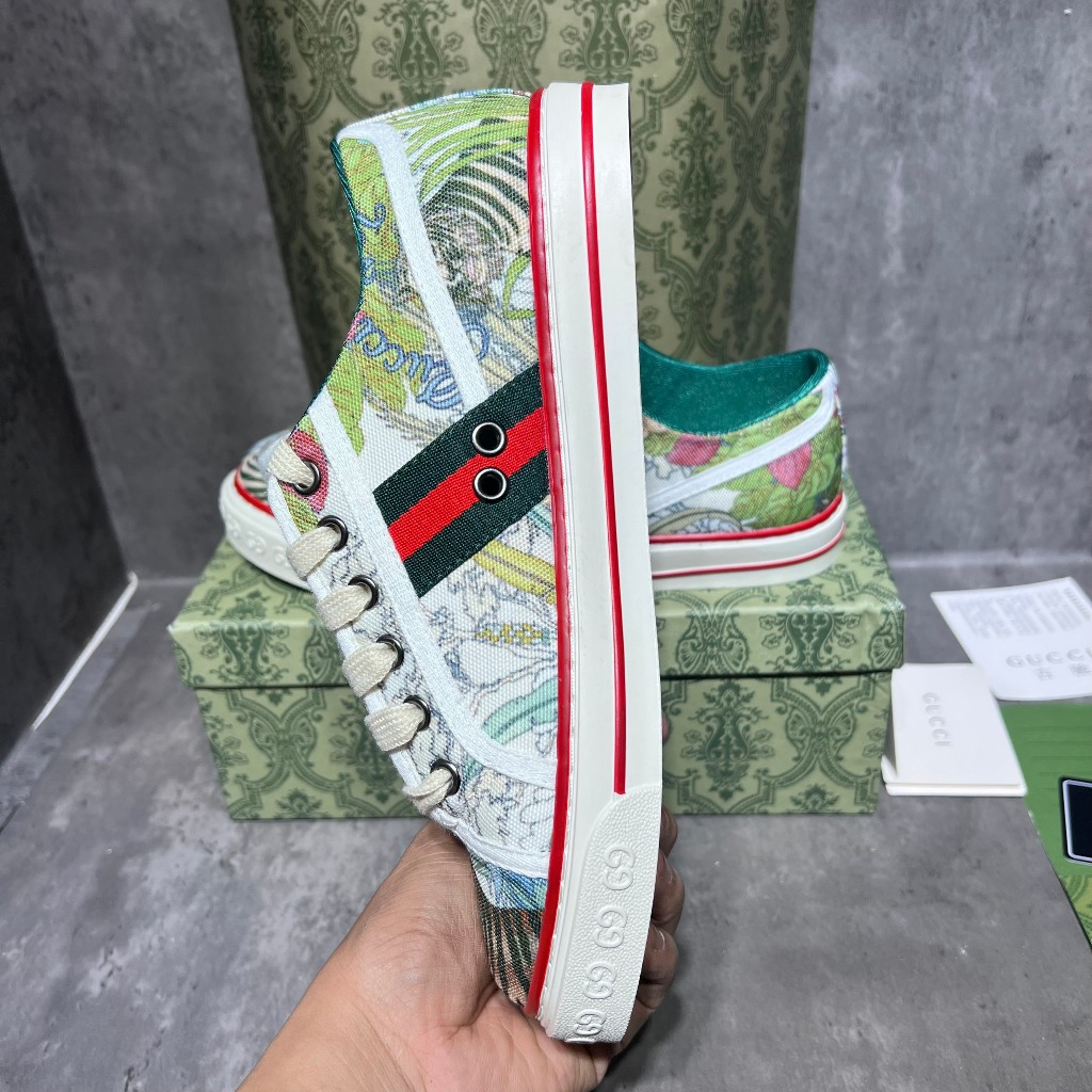 [ Ocean Park Luxury ]Giày Thể Thao Gucci Tennis 1977 Tiger. Giày Thể Thao Gucci Tennis Hổ Báo Cáo Chồn